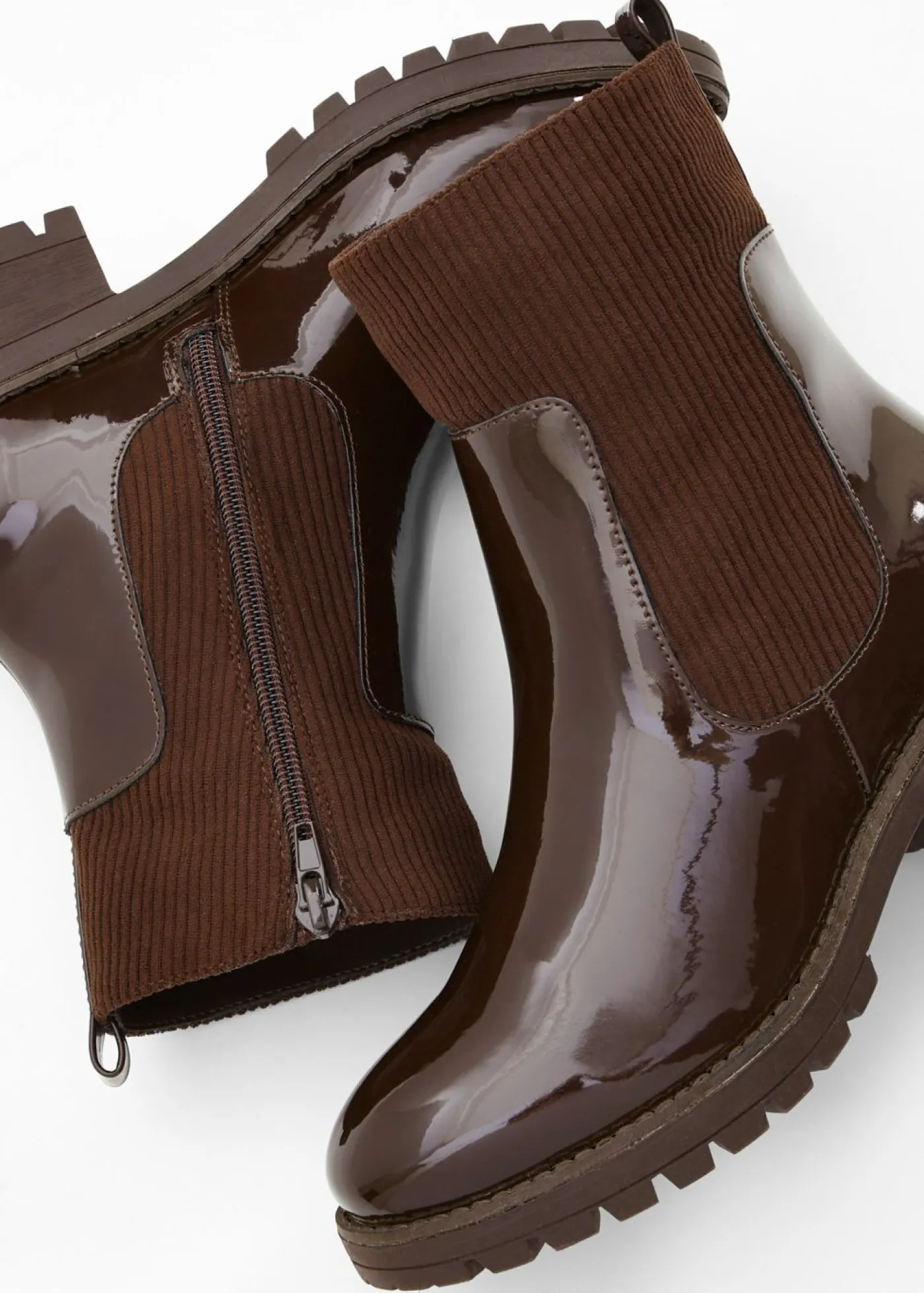 New Botas con inserto de pana Mujer Tendencias·Zapatos Veganos|Botines De Nieve·Botines Clásicos