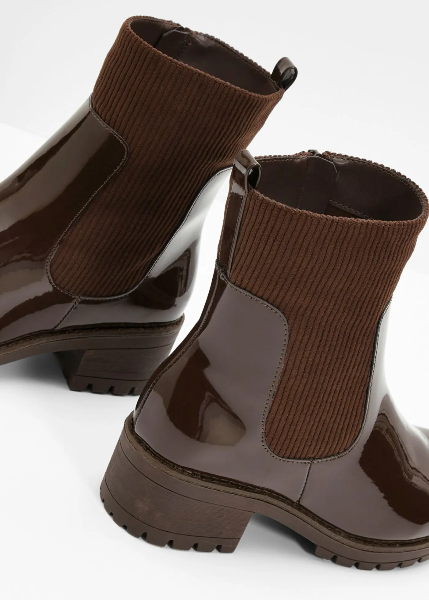 New Botas con inserto de pana Mujer Tendencias·Zapatos Veganos|Botines De Nieve·Botines Clásicos