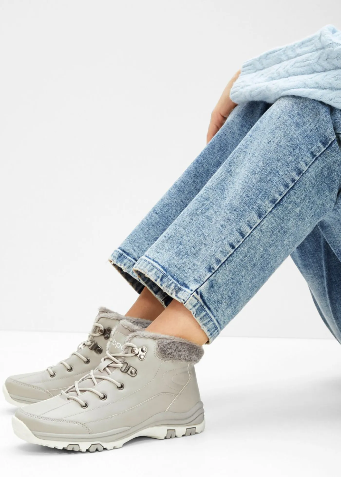 Clearance Botas forradas con cordones Mujer Tendencias·Zapatos Veganos|Botines De Nieve·Botas Con Cordones