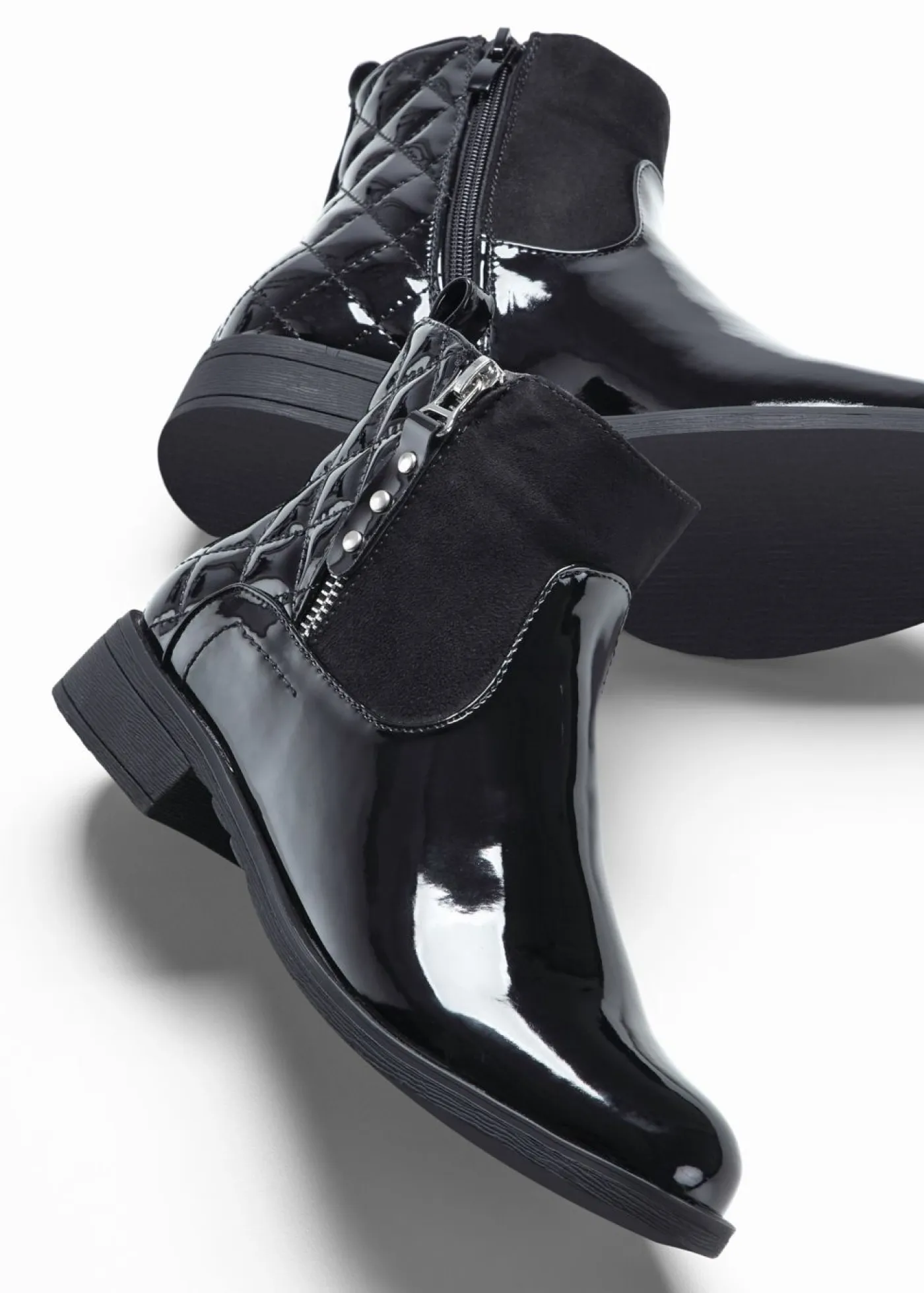 Hot Botines con aspecto de charol Mujer Tendencias·Zapatos Veganos|Botines
