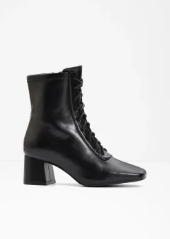 New Botines con cordones y tacón ancho Mujer Botines