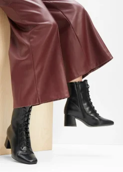 New Botines con cordones y tacón ancho Mujer Botines