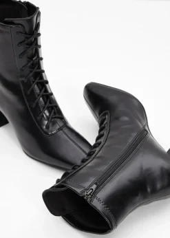 New Botines con cordones y tacón ancho Mujer Botines