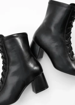 New Botines con cordones y tacón ancho Mujer Botines