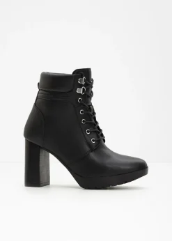 Best Botines con cordones y tacón alto Mujer Zapatos De Tacón Alto|Botines