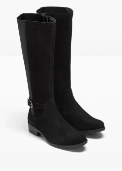 Botines de caña ancha de cuero Mujer Botas|Premium