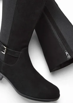 Botines de caña ancha de cuero Mujer Botas|Premium