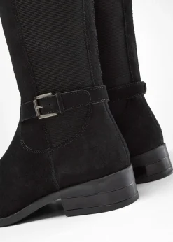 Botines de caña ancha de cuero Mujer Botas|Premium