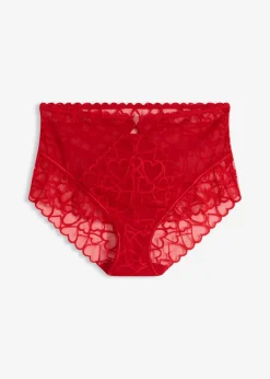 Best Braga de talle alto con encaje de corazones Mujer Bragas