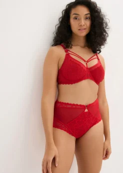Best Braga de talle alto con encaje de corazones Mujer Bragas
