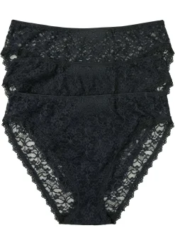 Clearance Braga de talle alto de encaje reciclado (3 unidades) Mujer Bragas