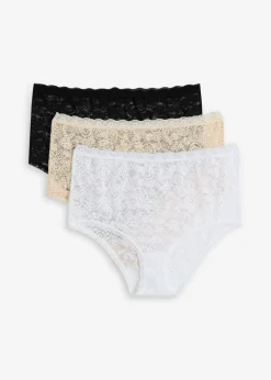 Sale Braga de talle alto (3 unidades) de encaje Mujer Bragas