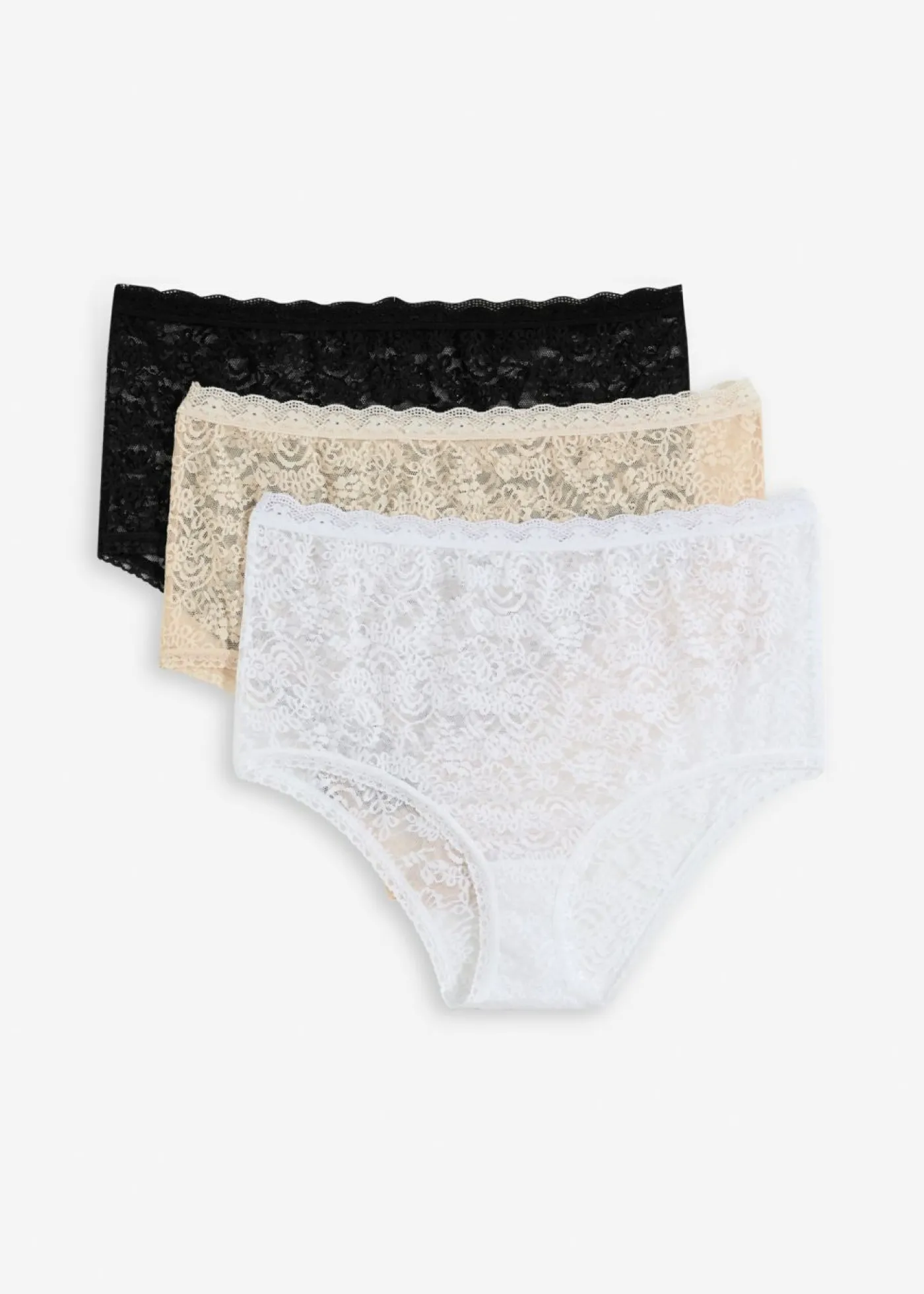 Sale Braga de talle alto (3 unidades) de encaje Mujer Bragas