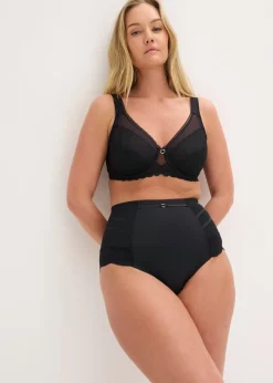 Sale Braguita con encaje y efecto moldeador medio Mujer Ropa Interior Moldeadora|Bragas