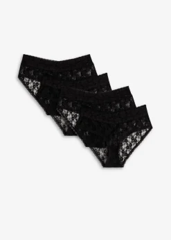 Outlet Braguita de encaje con fruncido (4 unidades) Mujer Bragas