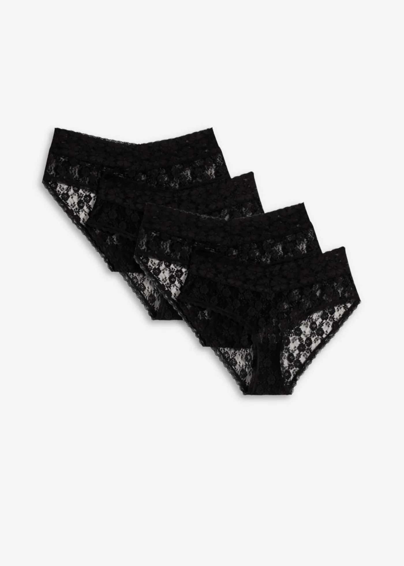 Outlet Braguita de encaje con fruncido (4 unidades) Mujer Bragas