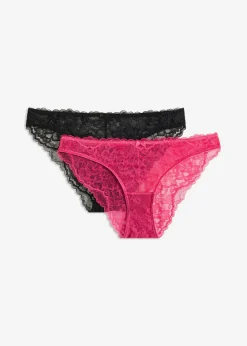 Online Braguita mini de encaje (2 unidades) Mujer Lencería|Bragas