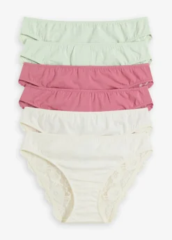 Clearance Braguitas con encaje (6 unidades) Mujer Ropa Interior De Algodón|Bragas