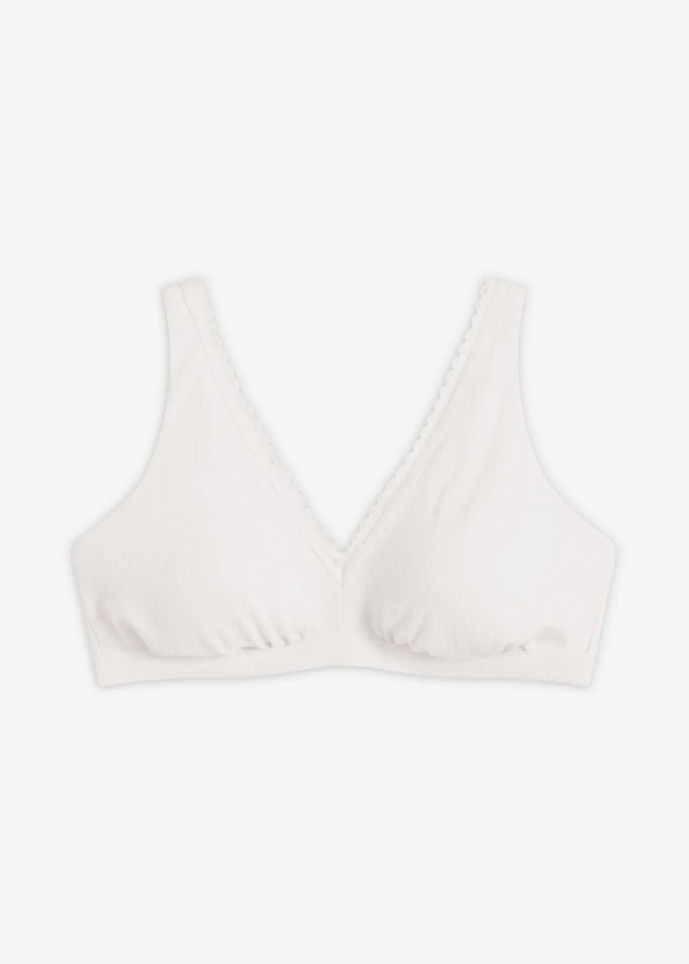 Bralette acolchado sin aros de canalé con algodón orgánico Mujer Ropa Interior De Algodón|Sujetadores