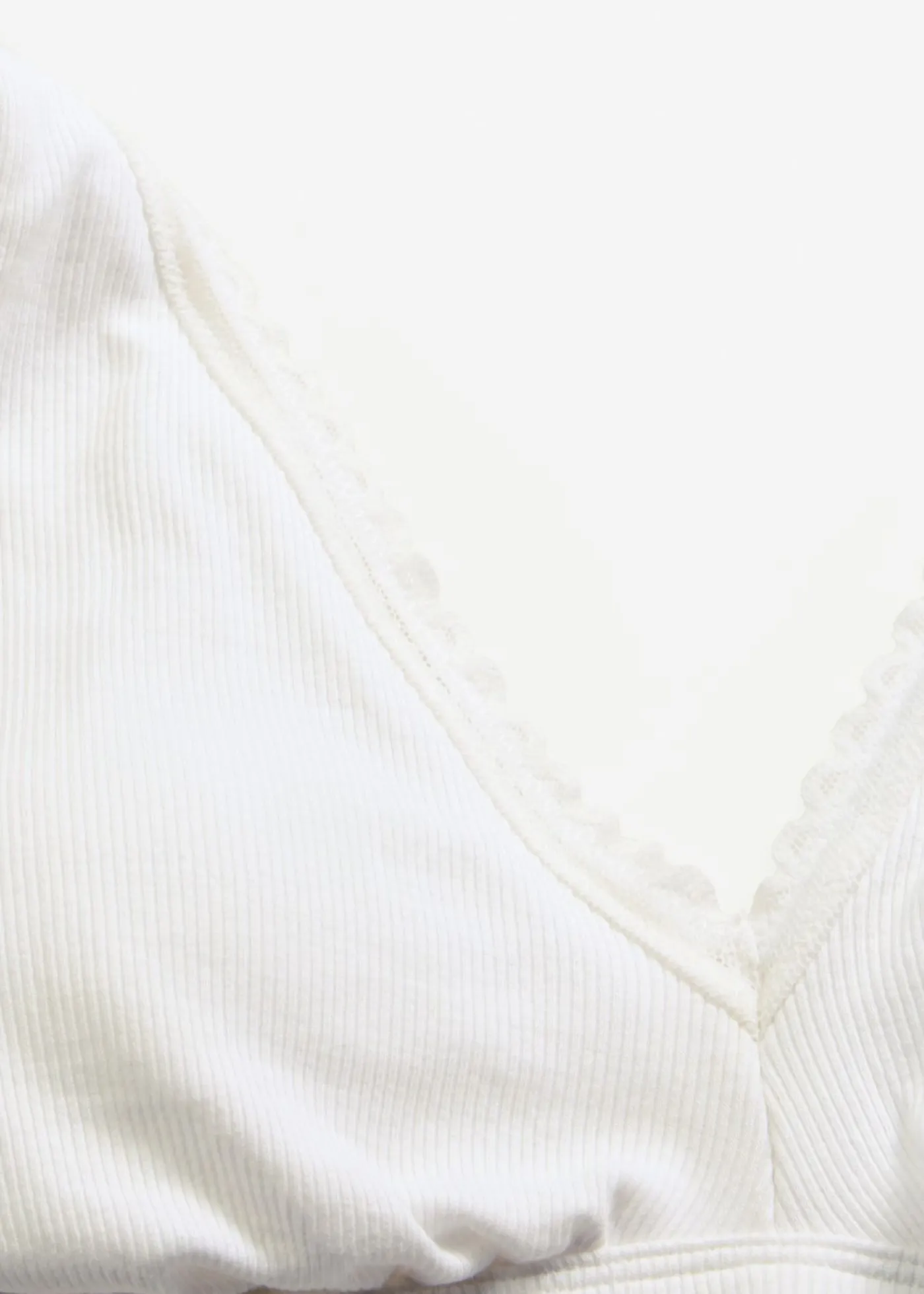 Bralette acolchado sin aros de canalé con algodón orgánico Mujer Ropa Interior De Algodón|Sujetadores