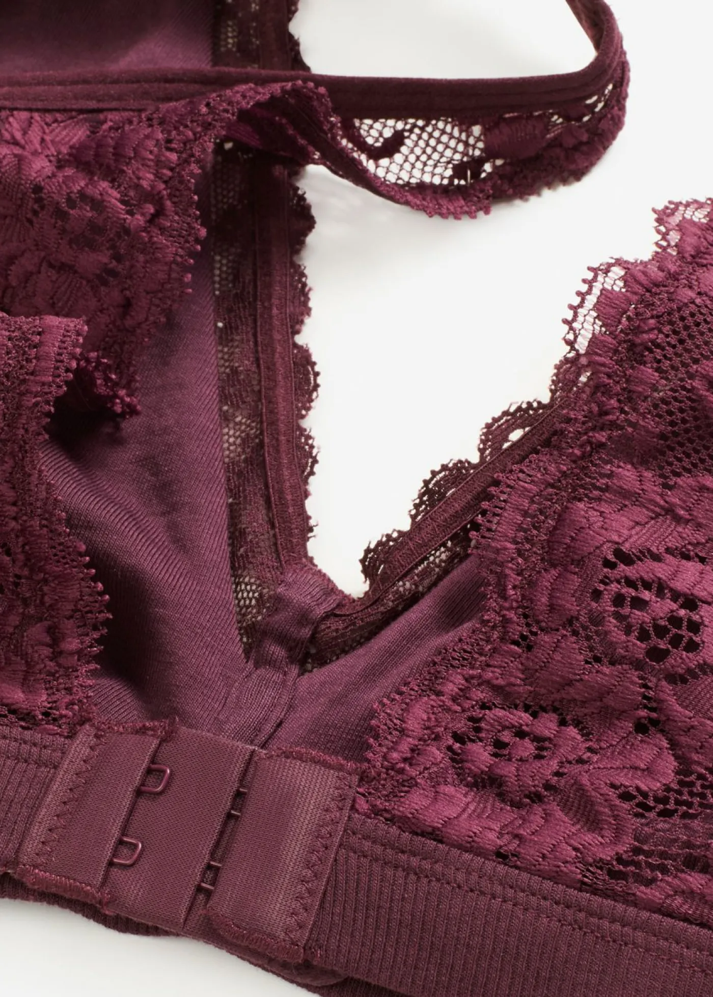 Best Bralette de canalé de algodón orgánico con encaje Mujer Ropa Interior De Algodón|Sujetadores