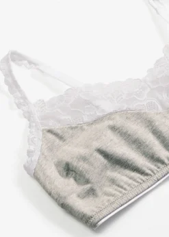Best Bralette sin aros con algodón y encaje Mujer Ropa Interior De Algodón|Sujetadores