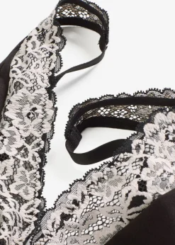 Hot Bralette sin aros con algodón orgánico y encaje Mujer Ropa Interior De Algodón|Sujetadores