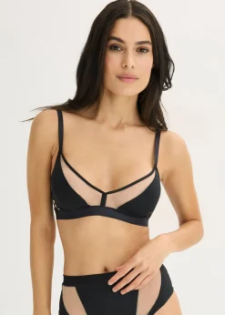 Hot Bralette sin aros con insertos transparentes Mujer Sujetadores|Sujetadores De Copa E A H