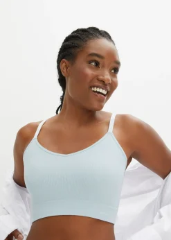 Bustier Feel Comfort sin costuras de canalé Mujer Sin Costuras|Sujetadores