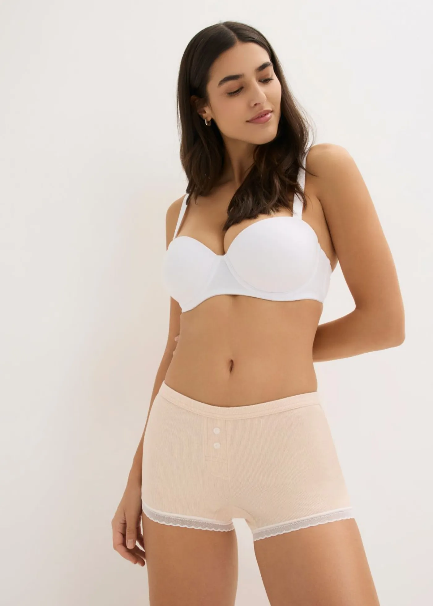 New Bóxers acanalados con encaje para mujeres (4 unidades) Mujer Ropa Interior De Algodón|Bragas