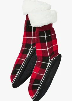New Calcetines con suela cosida y forro de peluche Mujer Sandalias|Medias