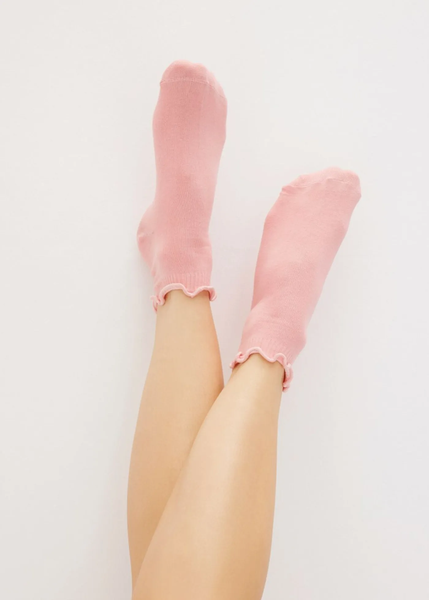 Outlet Calcetines cortos con algodón orgánico y borde ondulado (6 pares) Mujer Medias, Panties Y Calcetines