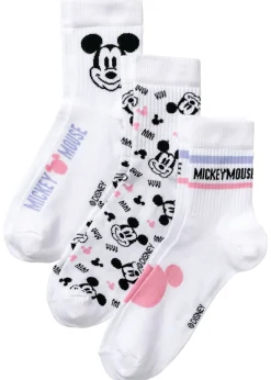Clearance Calcetines deportivos de Mickey Mouse (3 unidades) Mujer Medias, Panties Y Calcetines