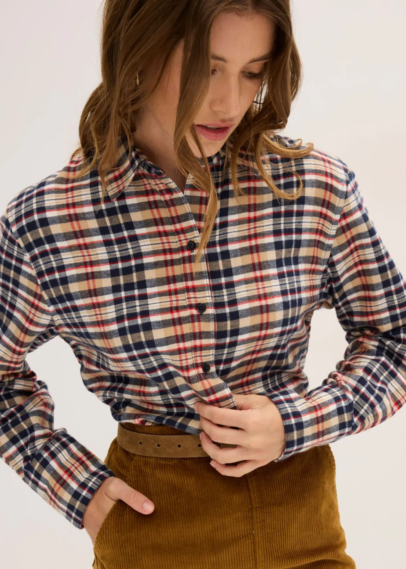 Discount Camisa de franela de algodón puro Mujer Camisas Y Blusas