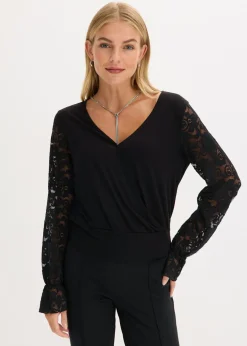 Clearance Camisa de manga larga con encaje Mujer Camisetas