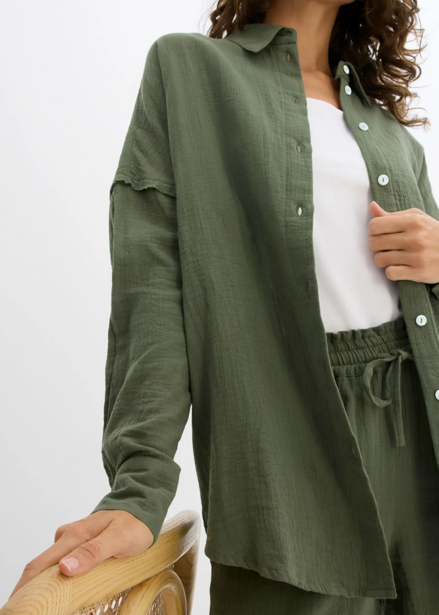 Hot Camisa holgada de muselina ligera Mujer Conjuntos De Ropa|Camisas Y Blusas