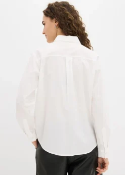 Best Camisa oversize con bolsillo en contraste Mujer Camisas Y Blusas