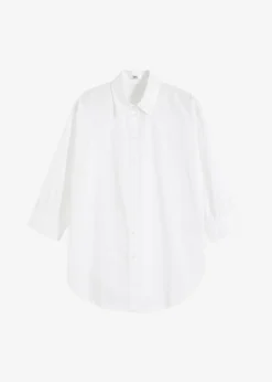 Discount Camisa oversize de algodón con mangas 3/4 Mujer Camisas Y Blusas|Novedades
