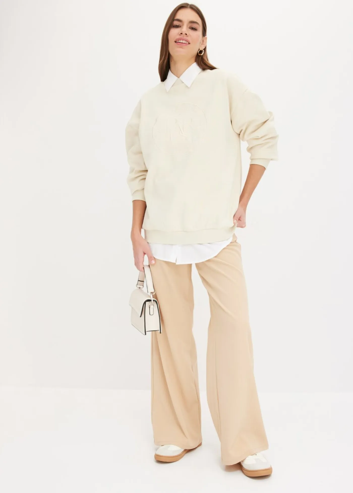 Discount Camisa oversize de algodón con mangas 3/4 Mujer Camisas Y Blusas|Novedades
