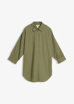 Best Camisa oversize de algodón con mangas 3/4 Mujer Camisas Y Blusas|Novedades