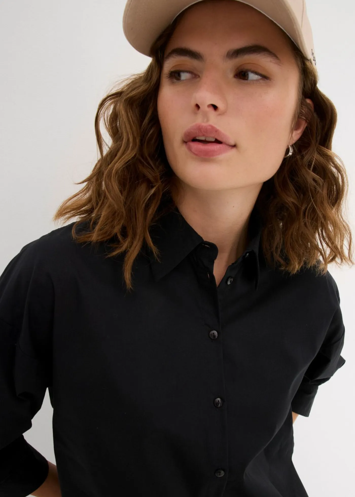 Best Camisa oversize de algodón con mangas 3/4 Mujer Camisas Y Blusas|Novedades