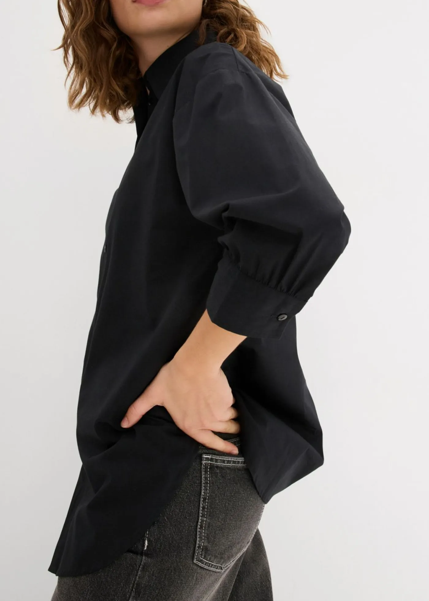 Best Camisa oversize de algodón con mangas 3/4 Mujer Camisas Y Blusas|Novedades