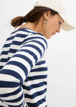 Discount Camiseta a rayas de algodón orgánico puro Mujer Básicos|Camisetas