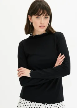 Best Camiseta acanalada de manga larga Mujer Camisetas
