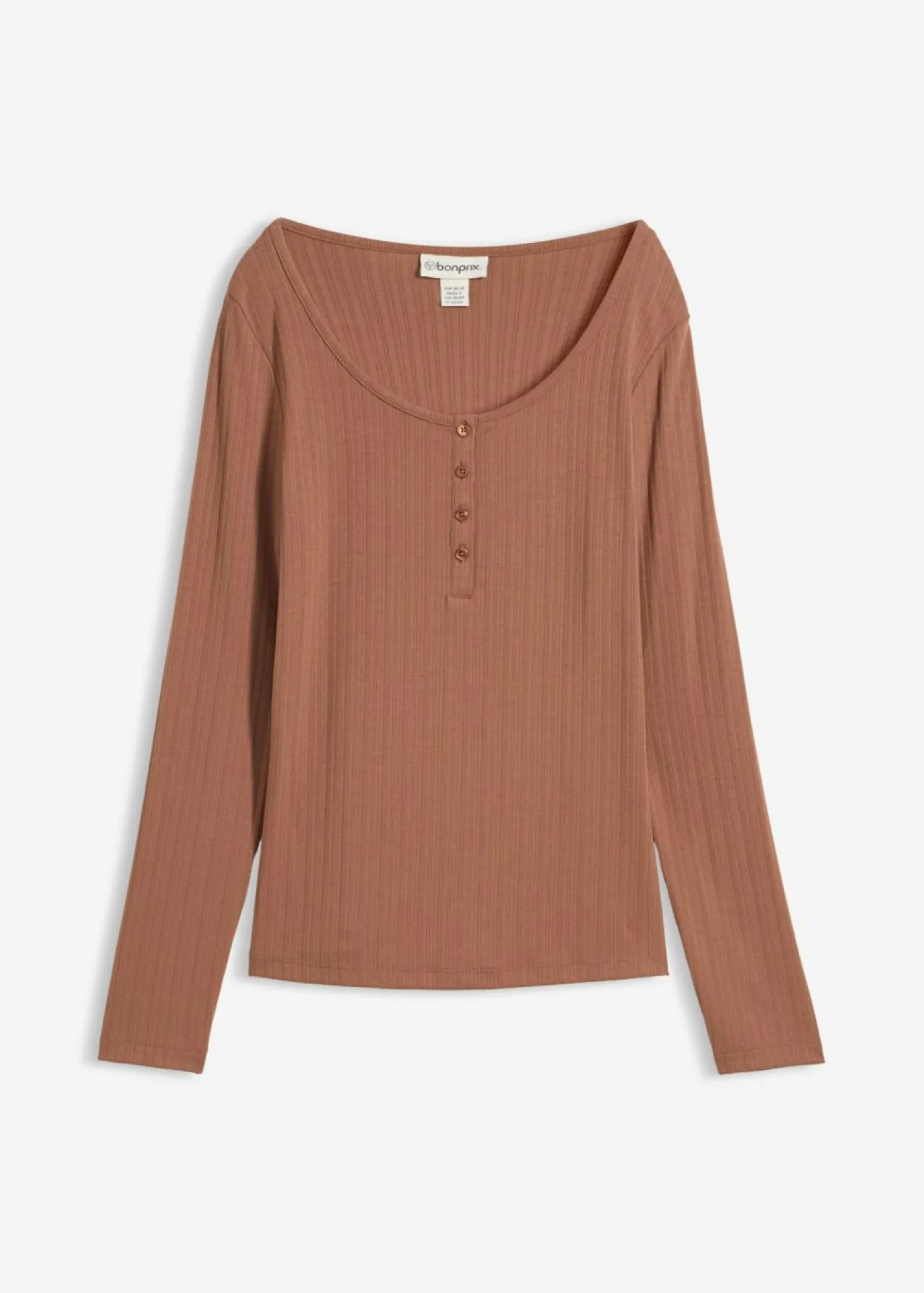 Online Camiseta acanalada de manga larga Mujer Básicos|Camisetas