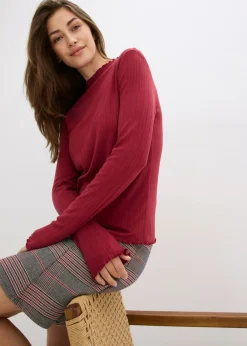 Hot Camiseta ajustada de canalé Mujer Camisetas