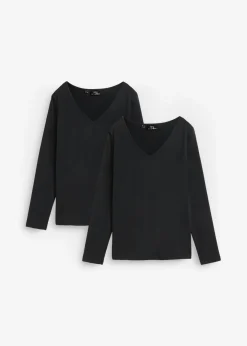 Discount Camiseta ajustada de manga larga (2 unidades) Mujer Básicos|Camisetas