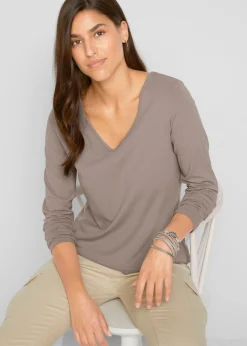 Camiseta ajustada de manga larga (2 unidades) Mujer Básicos|Camisetas