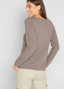 Camiseta ajustada de manga larga (2 unidades) Mujer Básicos|Camisetas
