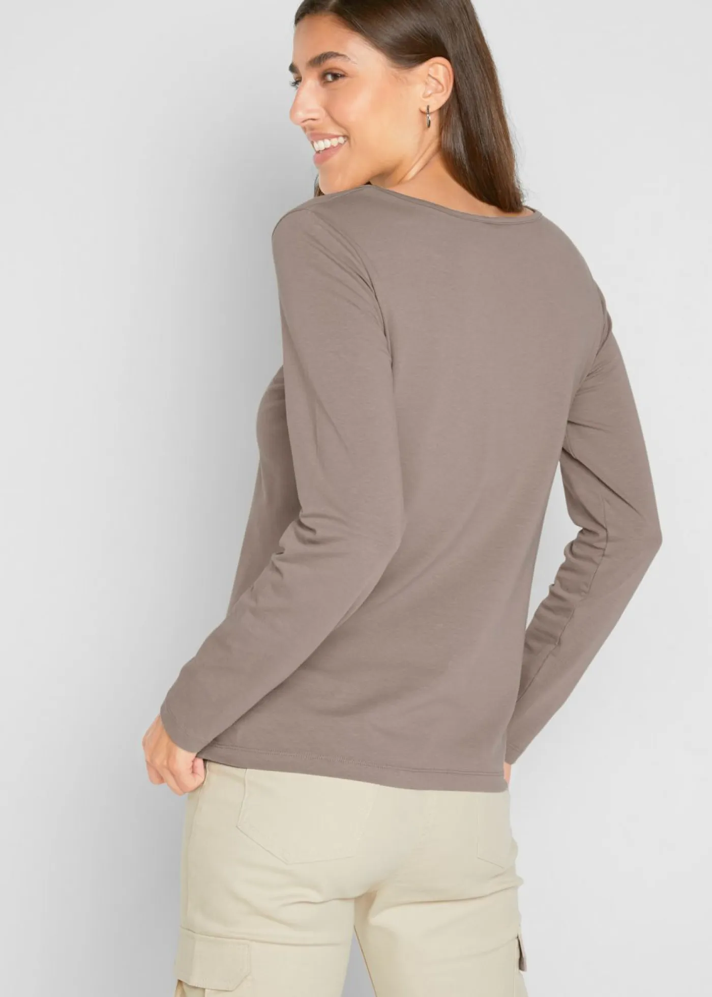 Camiseta ajustada de manga larga (2 unidades) Mujer Básicos|Camisetas